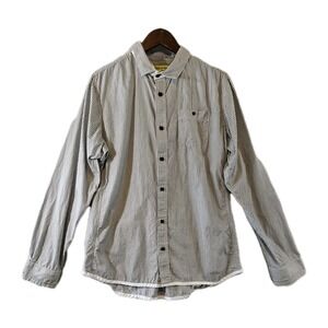 Descendant of Thieves Dress Shirt Men XL Neutral Striped Button Up Limited Ed